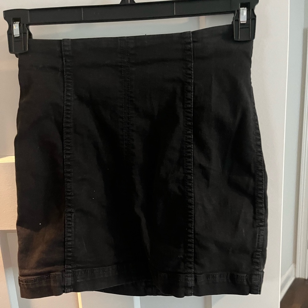 Free People black denim mini skirt size 2 never worn